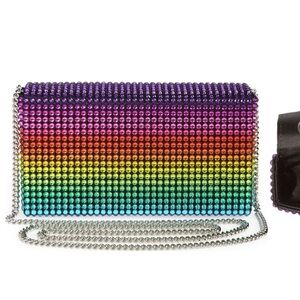 Amina Muaddi Superamini Paloma Rainbow Box Clutch